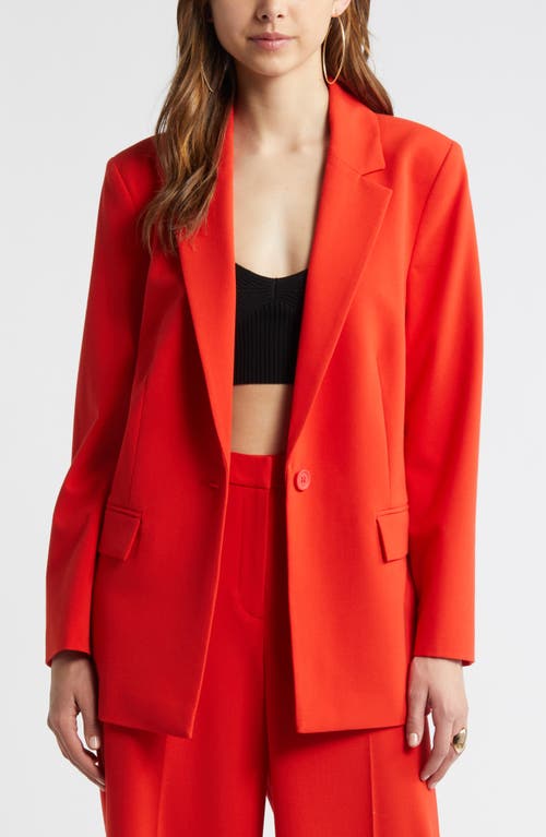 Open Edit Relaxed Fit Blazer In Red Fiery