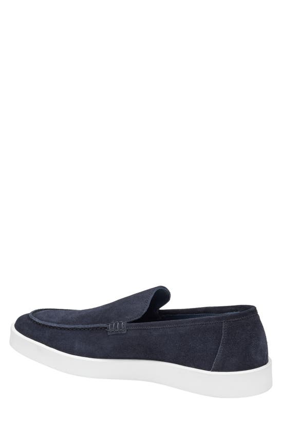 Shop Johnston & Murphy Collection Bolivar Moc Toe Slip-on Sneaker In Navy Italian Suede