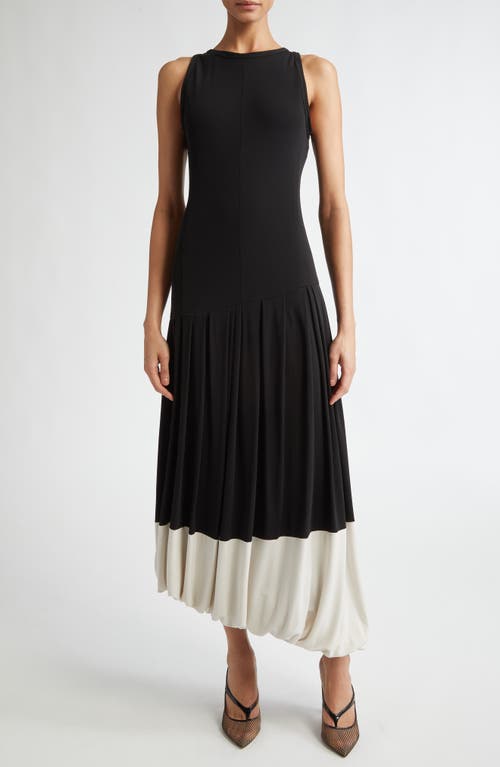 Shop Victoria Beckham Asymmetric Hem Detail Jersey Midi Dress In Black