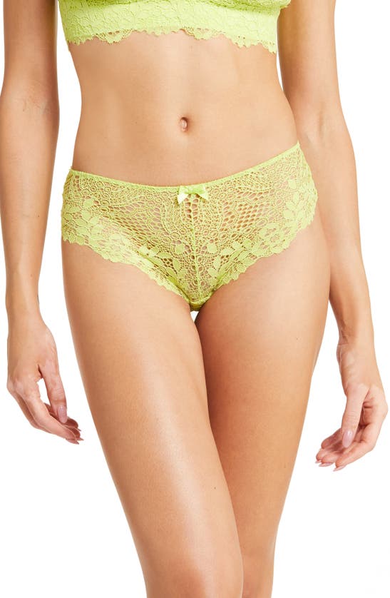 Etam Success Lace Shorty Briefs In Celery Juice