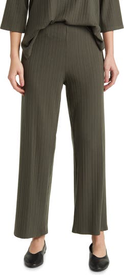Eileen Fisher Rib Wide Leg Ankle Pants | Nordstrom