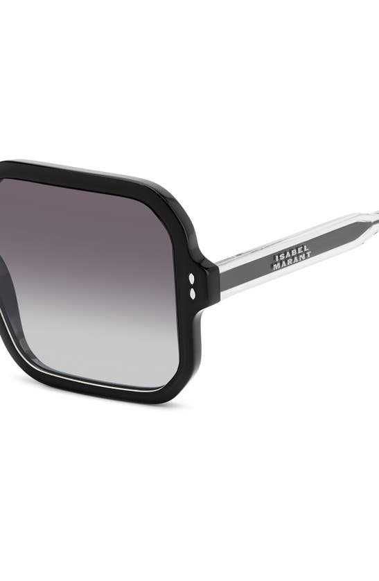 Shop Isabel Marant 57mm Gradient Square Sunglasses In Black/ Grey Shaded