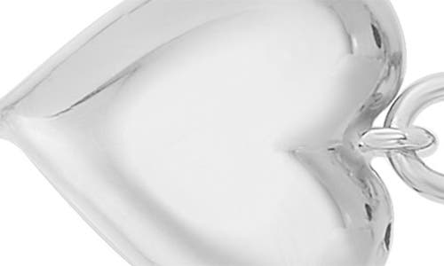 Karat Rush Puffed Heart Station Chain Bracelet In Rhodium White