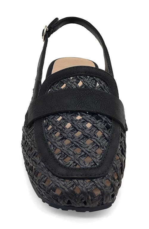 Reaction Kenneth Cole Enrica Raffia Slingback Flat In Black Raffia