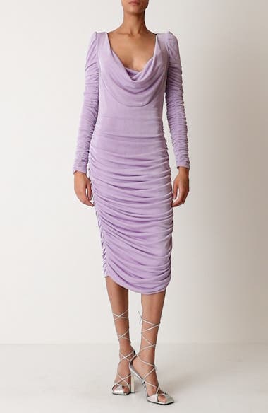 Karolina Cowl Neck Ruched Bodycon Mini Dress • Shop American