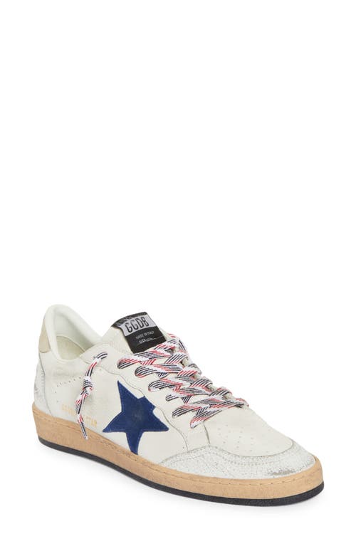 Shop Golden Goose Ball Star Low Top Sneaker In White/twilight Blue/platinum