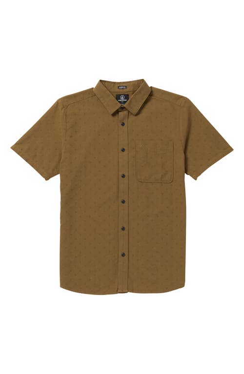 Volcom Date Knight Short Sleeve Button-Up Shirt in Mud