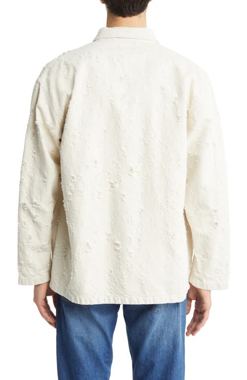Closed Distressed Cotton Blend Twill Lab Jacket In Ecru