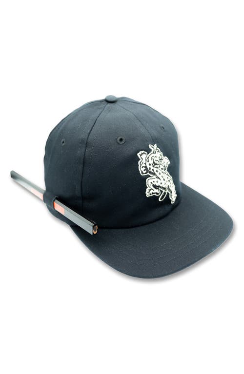 Lynx Embroidered Director's Baseball Cap in Black