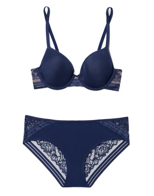 Adore Me Amellia Contour Demi Bra In Dark Blue