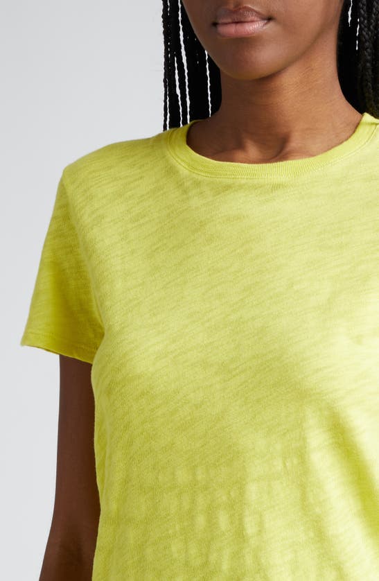 Shop Atm Anthony Thomas Melillo Schoolboy Cotton Crewneck T-shirt In Chartreuse Yellow