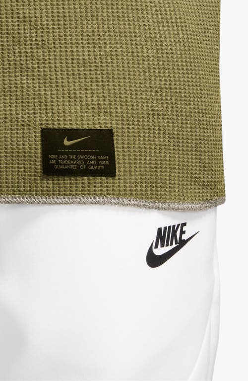 Shop Nike Heavyweight Waffle Knit Top In Pacific Moss/olive