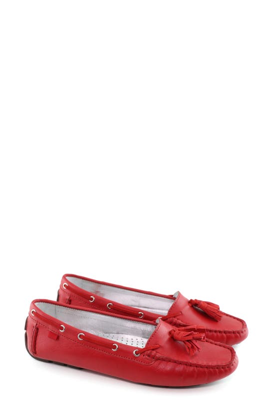 Marc Joseph New York Cherry Street Tassel Flat In Campari Nappa