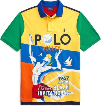 Polo Ralph Lauren Classic Fit Colorblock Cotton Mesh Graphic Polo