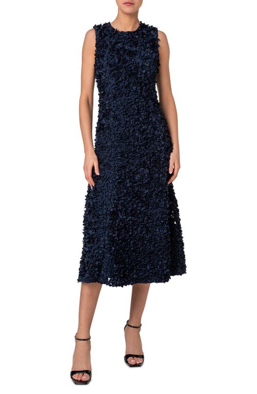 Shop Akris Punto 3d Flakes Midi Dress In Ink