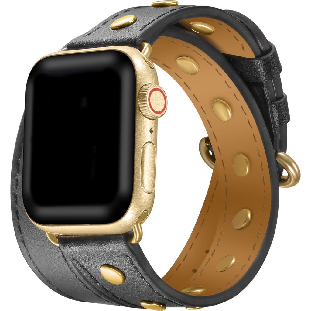 The Posh Tech Leather Wrap Strap For Apple Watch® In Black