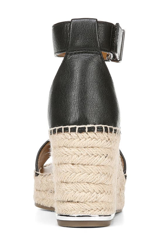 Shop Franco Sarto Clemens Ankle Strap Platform Wedge Sandal In Black Leather