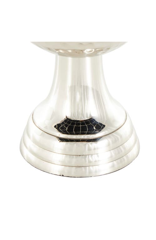 Vivian Lune Home Textured Metal Vase In Silver