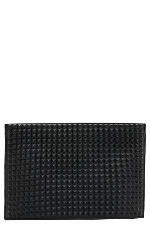 Shop Allsaints Bettina Studded Leather Clutch In Black