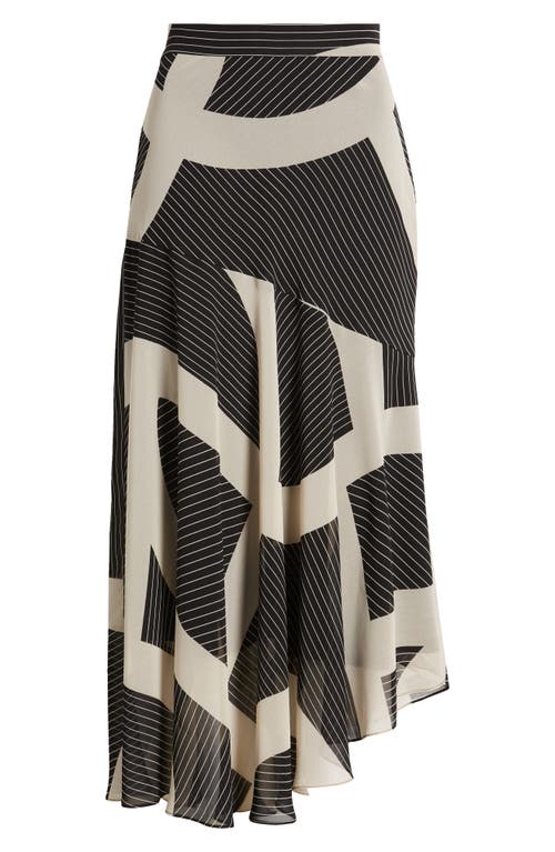 Shop Halogenr Halogen(r) Mixed Geo Print Asymmetric Chiffon Skirt In Rich Black