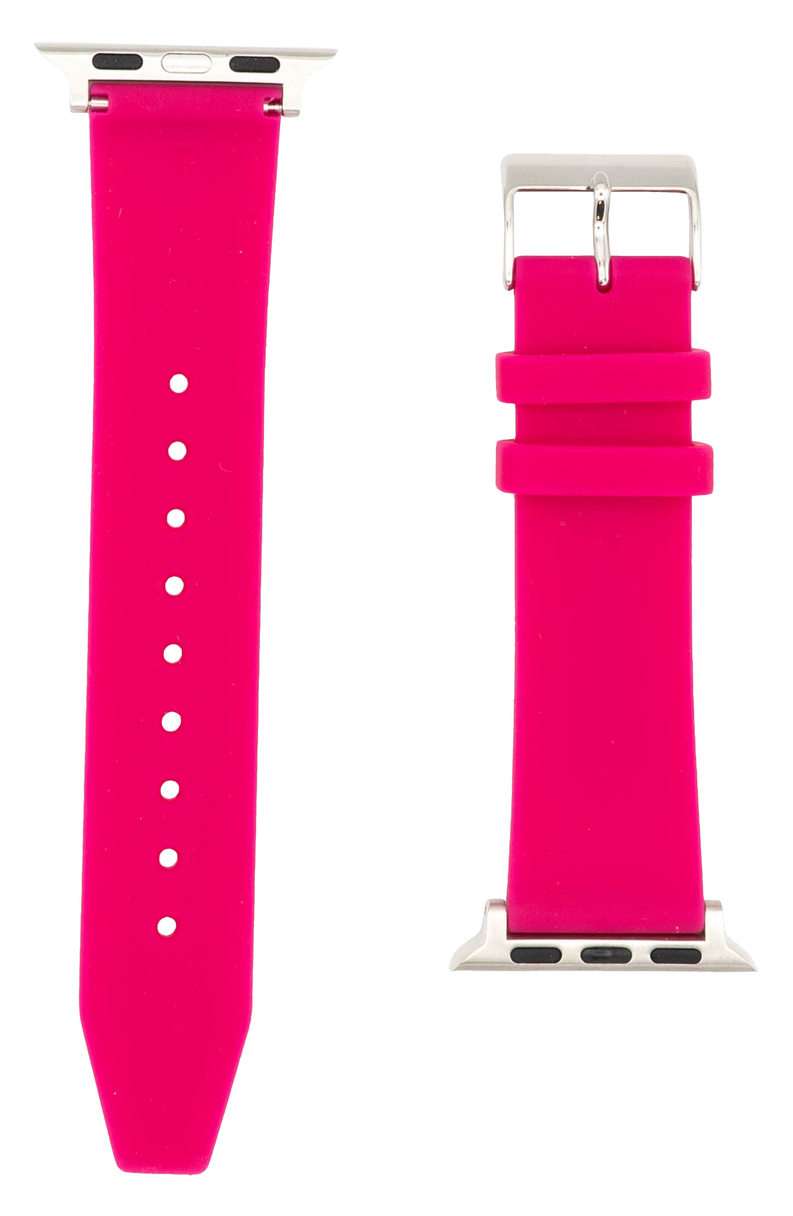 Rebecca Minkoff 20mm Silicone Watch Strap in Pink at Nordstrom
