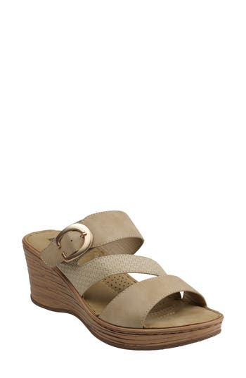 Good Choice New York Odalis Platform Wedge Slide Sandal In Natural