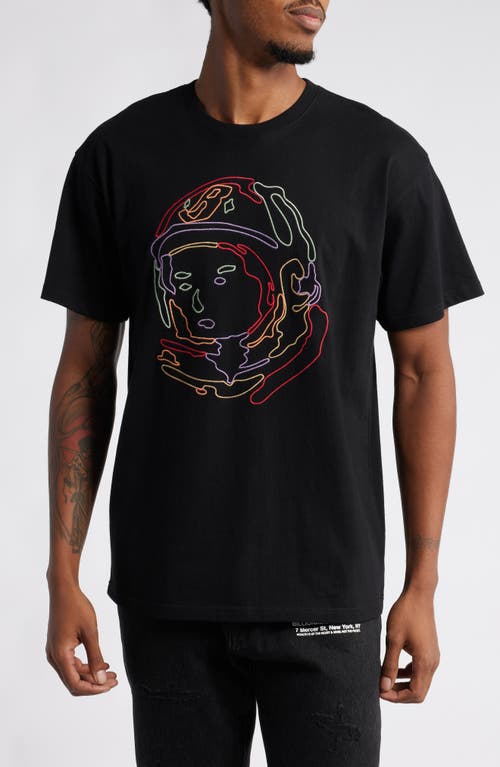 Shop Billionaire Boys Club Embroidered Helmet Head Cotton Graphic T-shirt In Black