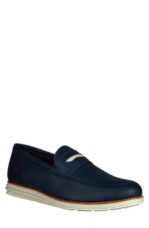 Natal Penny Loafer in White Navy
