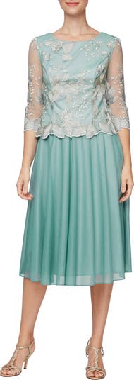 Alex evenings petite embroidered illusion gown best sale