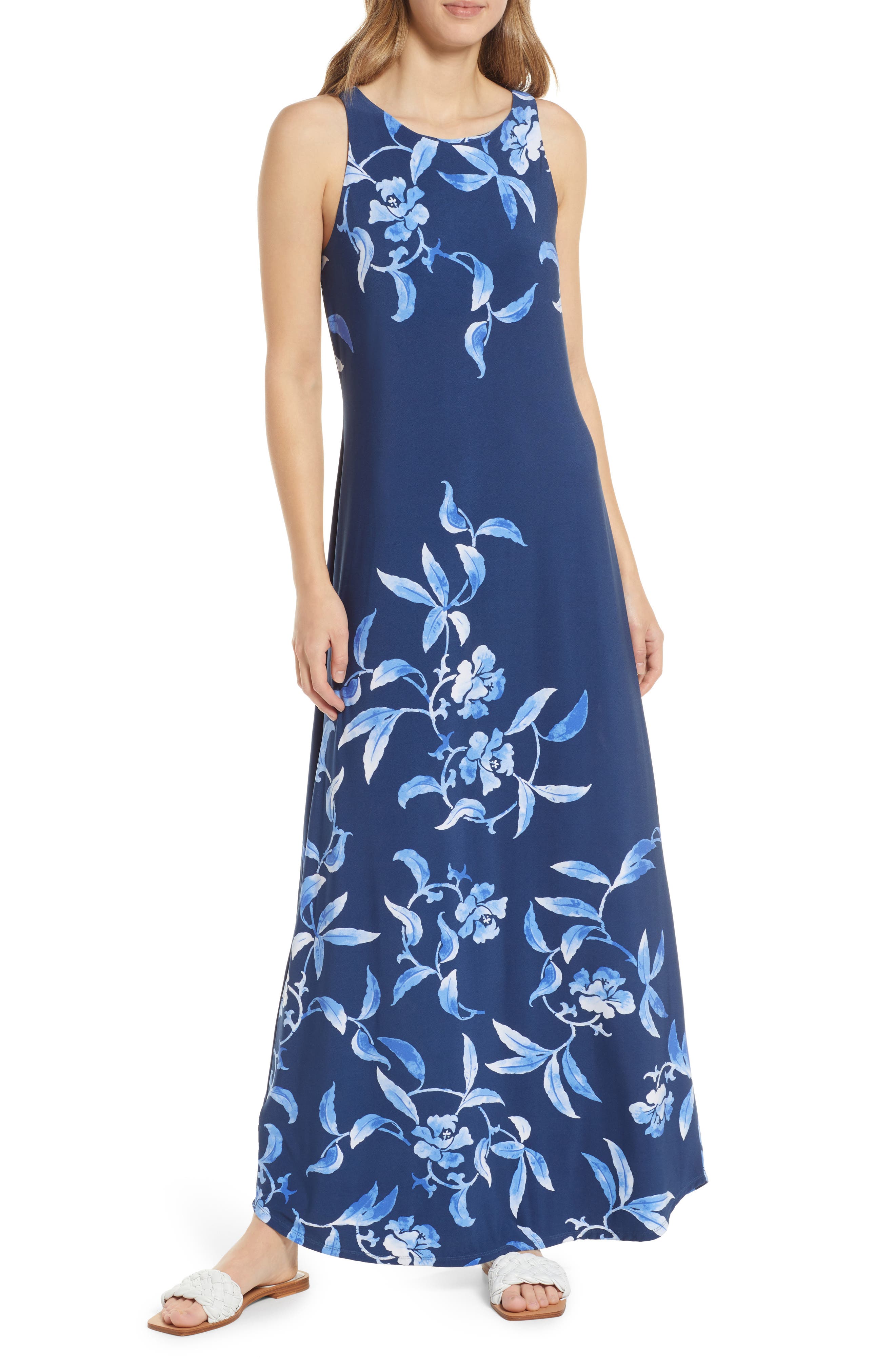 ladies navy maxi dress