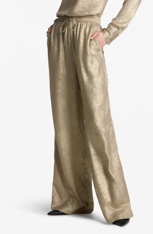 Shop St John St. John Collection Metallic Pull-on Pants In Champagne