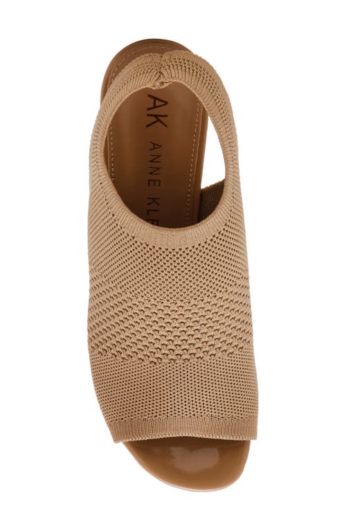 Anne Klein Bree Ankle Strap Sandal In Sandstone Knit
