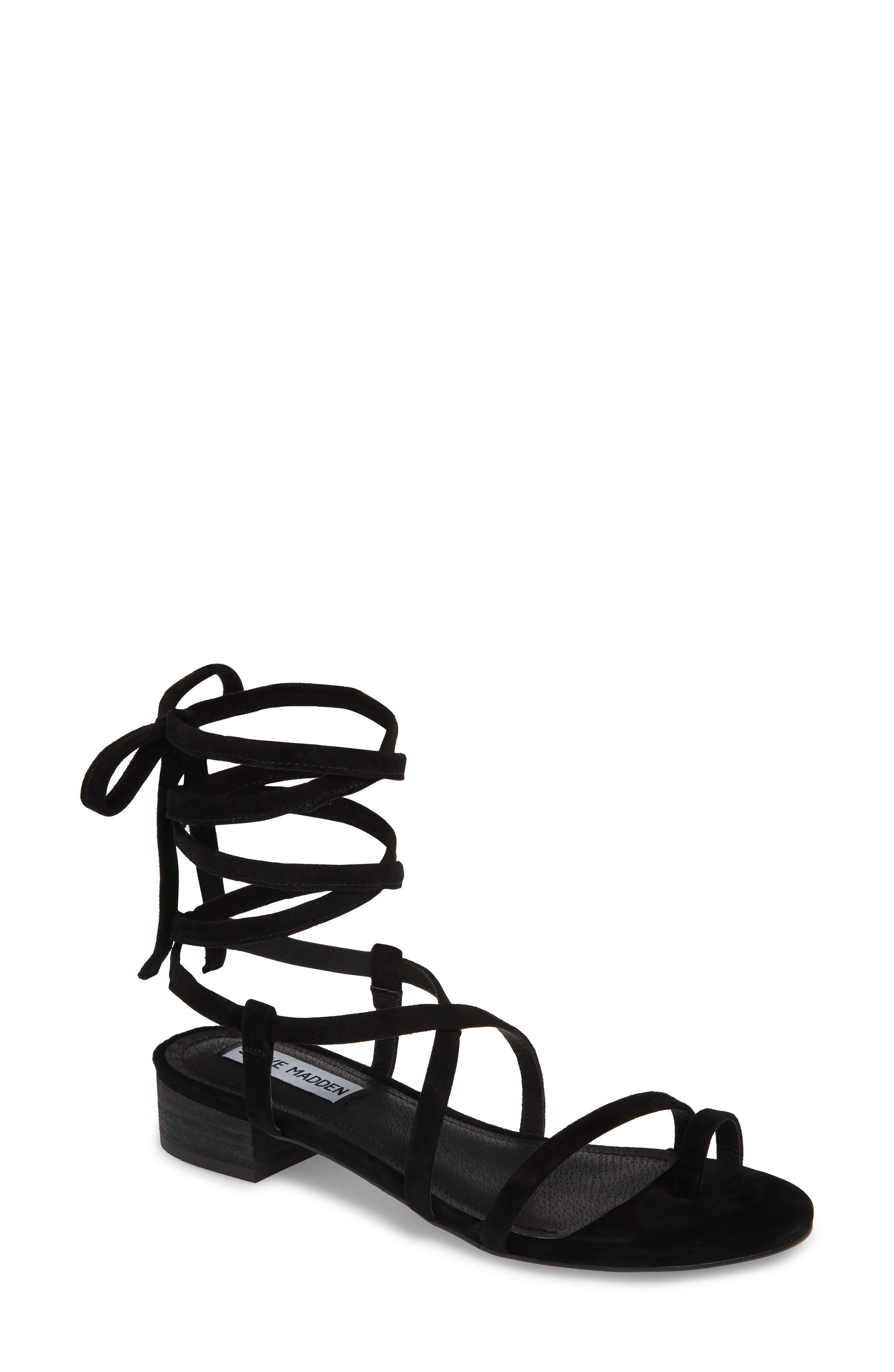 Steve Madden Adrenaline Lace-Up Sandal- Black