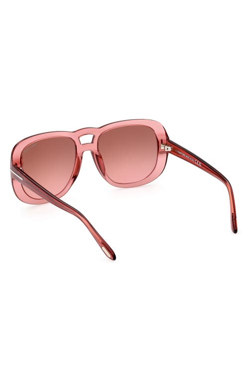 Shop Tom Ford 56mm Gradient Aviator Sunglasses In Shiny Pink/gradient Brown