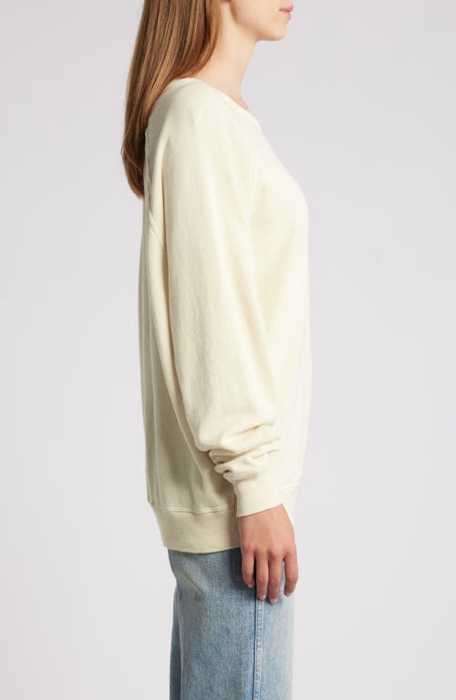 Shop The Great . College French Terry Sweatshirt In Washed White