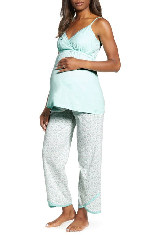 Belabumbum Maternity/Nursing Pajamas in Aqua Water Print