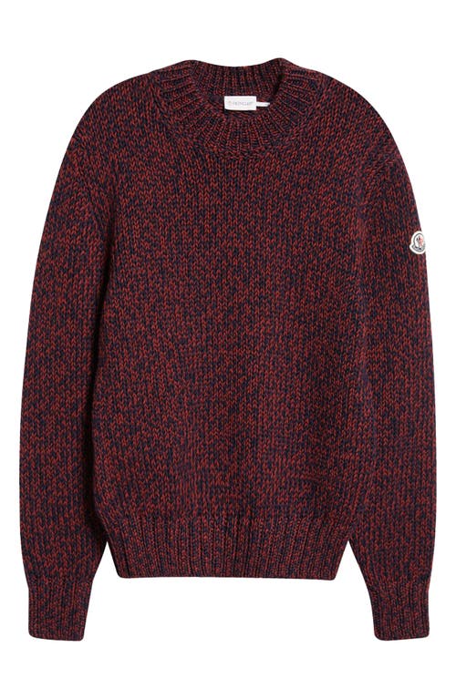 Shop Moncler Virgin Wool Crewneck Sweater In Red/blue