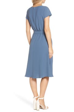 Gal Meets Glam Collection Vivian Twist Neck Fit & Flare Dress | Nordstrom
