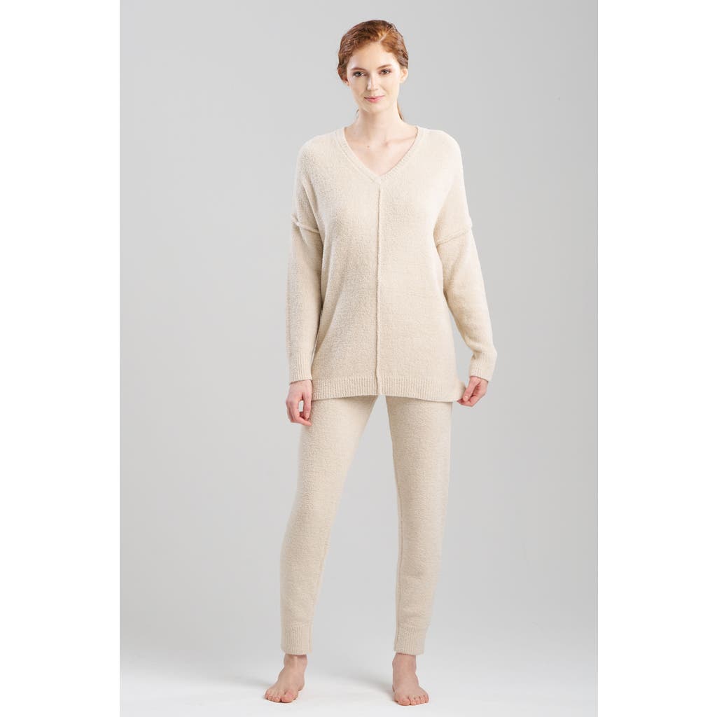 Natori Luna Mellow V-neck Top In Beige