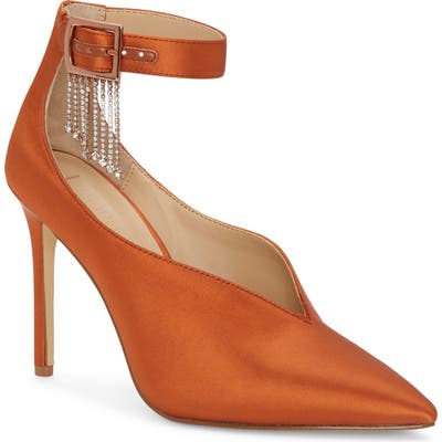 Imagine By Vince Camuto Greer Crystal Chain Pointed Toe Pump, Orange