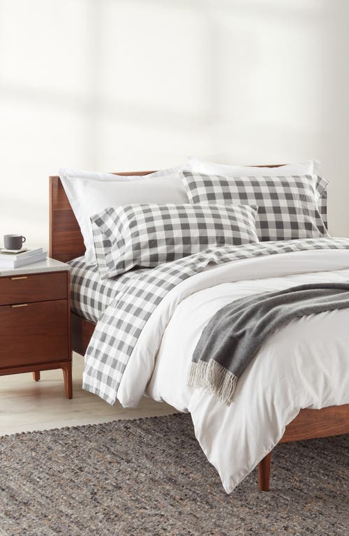 Shop Nordstrom Organic Cotton Flannel Sheet Set In Grey Buffalo Plaid