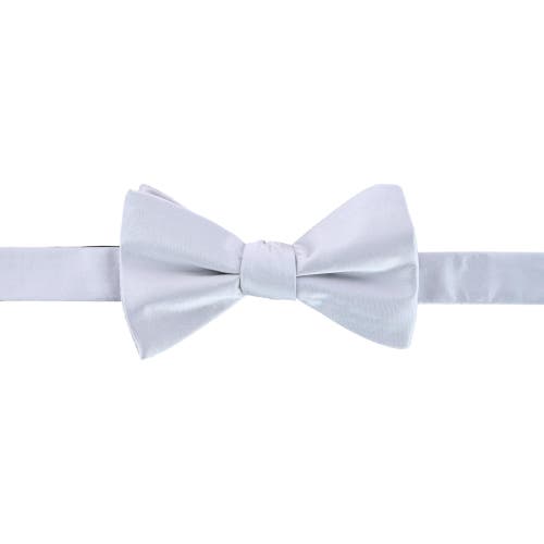 Shop Trafalgar Sutton Solid Color Silk Brace And Bow Tie Combo In Silver