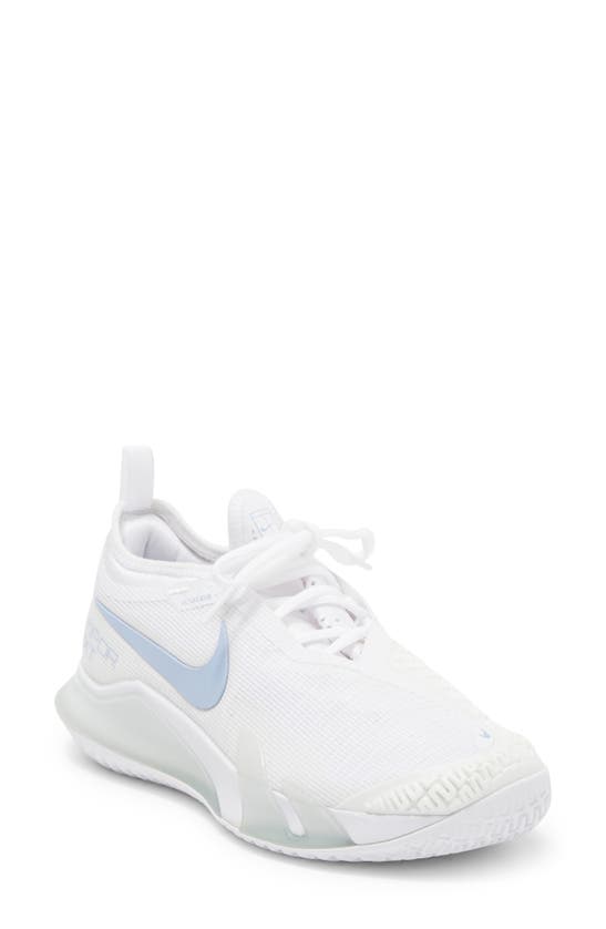 Nike React Vapor Nxt Hc Hard Court Tennis Shoe In White/ Aluminum Nike React Vapor Nxt Hc Hard Court Tennis Shoe In White/ Aluminum