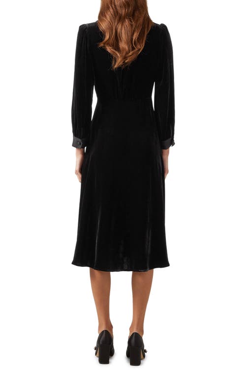 Shop Lk Bennett Cordelia Long Sleeve Velvet Dress In Black