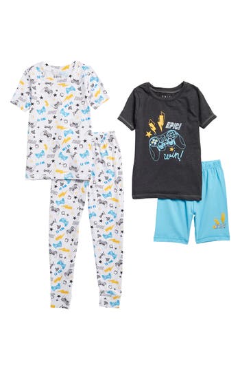 Only Boys Kids' Epic 4-piece Pajama Set In Multi