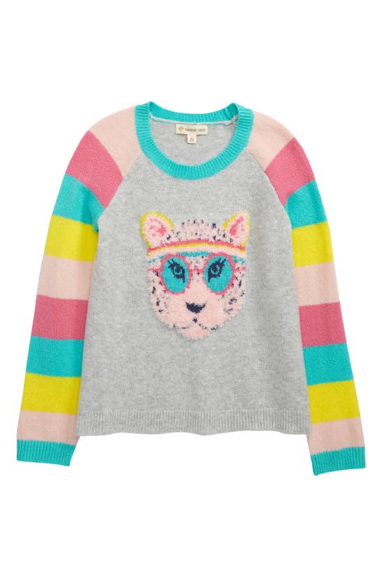Tucker + Tate Kids' Icon Sweater In Grey Heather Sporty Leopard