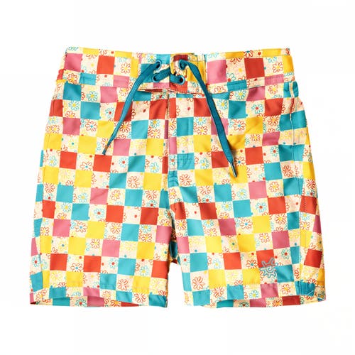 Uv Skinz Board Shorts In Checkered Daisies