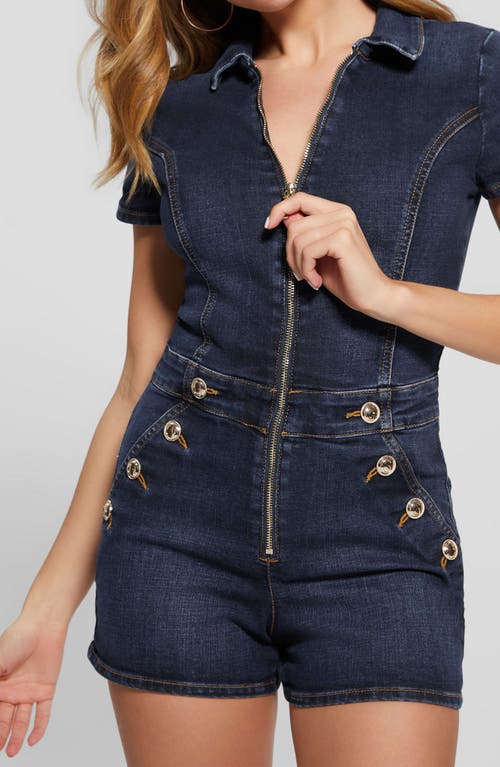 Guess Women's Janae Denim Romper In Swift
