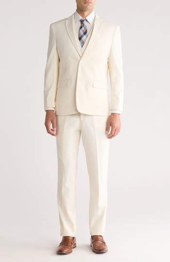 Braveman Premium Slim Fit 3-piece Suit In Ivory