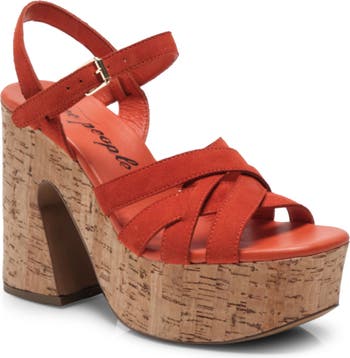 Free people sales red sandals